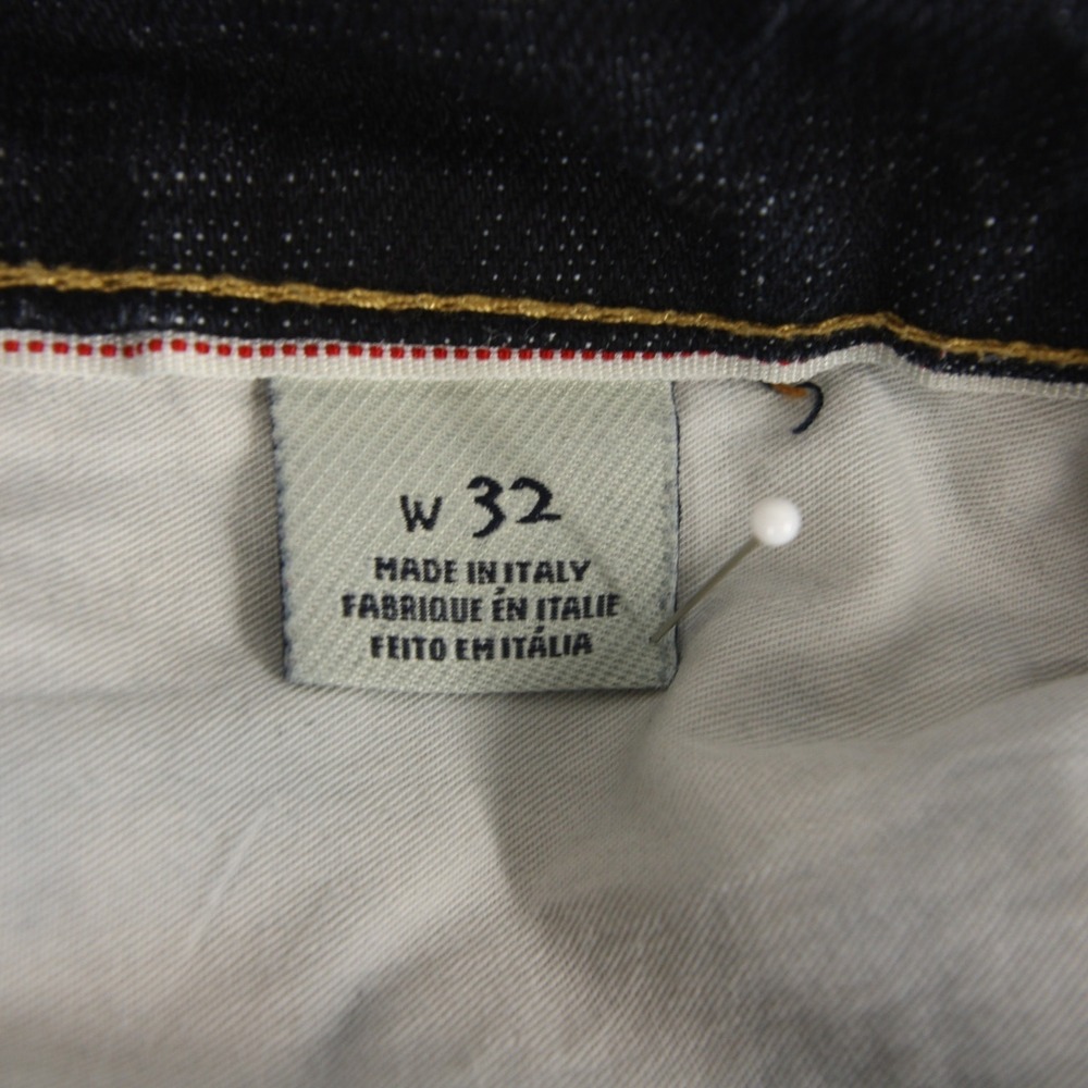 Talldege And Co Jeans Mens 32 Blue Raw Dark Wash Straight Leg Made In Italy - Picture 11 of 12